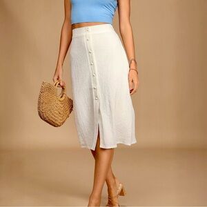 Lulu's Midi Pencil Skirt with Slit